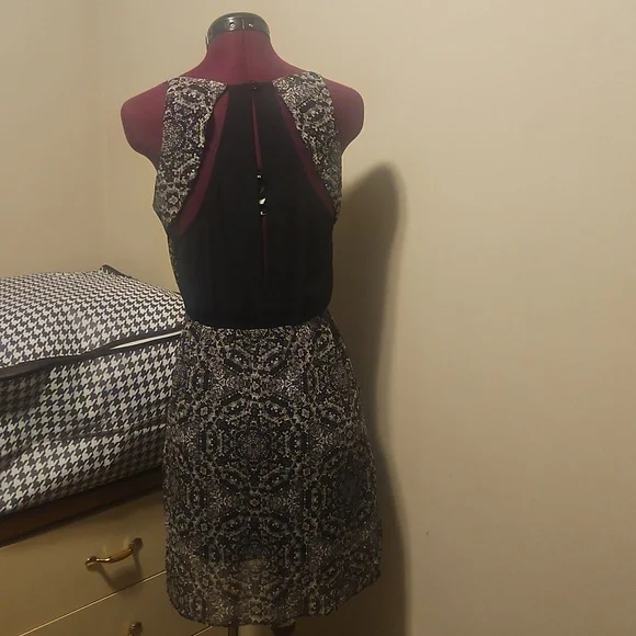 Black Patterned Dress - Picture 2 of 3